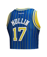 Mitchell & Ness X Dannijo Women's Chris Mullin Royal Golden State Warriors Fashion Cropped Basketball Jersey