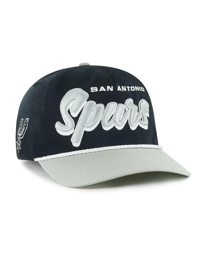 '47 Men's Black/Silver San Antonio Spurs Drop shadow Rope Hitch Adjustable Hat