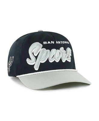 '47 Men's Black/Silver San Antonio Spurs Drop shadow Rope Hitch Adjustable Hat