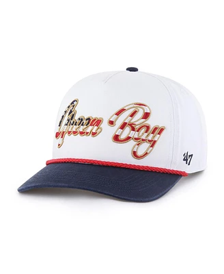 '47 Brand Men's White Green Bay Packers Patriotic Overhand Hitch Adjustable Hat
