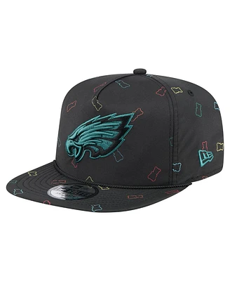 New Era Men's Black Philadelphia Eagles Gummy Golfer Snapback Hat