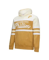 Mitchell & Ness Men's Tan/Cream Philadelphia Phillies Head Coach Pullover Hoodie