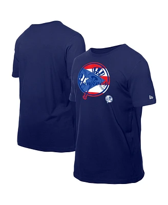 New Era Men's Navy York Yankees Puerto Rican Flag Logo T-Shirt