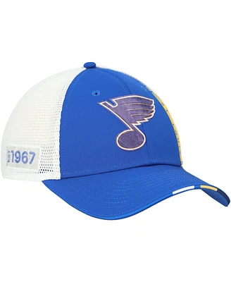 Fanatics Men's Royal St. Louis Blues Authentic Pro Draft Adjustable Trucker Hat
