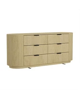 Manhattan Comfort 71.3" Medium Density Fiberboard Olivia Modern 6-Drawer Double Dresser