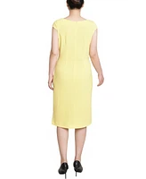 Ny Collection Petite Cap Sleeve Exposed Zipper Dress
