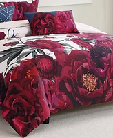 Bebejan Burgundy Branches Bedding 100% Cotton Sateen 5 Piece King Size Reversible Comforter Set