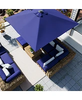 Mondawe 10ft Suqare 360 Degree Rotation Cantilever Umbrella