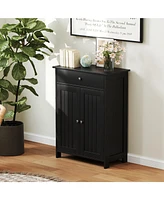 Slickblue Bathroom Floor Cabinet Freestanding Storage Organizer with 2 Doors