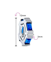 Bling Jewelry Geometric Baguette Cz Thin Spacer Bead Charm Cubic Zirconia .925 Sterling Silver Fits European Bracelet