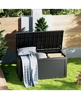260 Gal 0utdoor Storage Resin Deck Box Large Patio Container