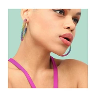 Sohi Women's Gold Metallic Ombre Hoop Earrings