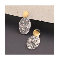 Sohi Women's Red Marble Drop Earrings