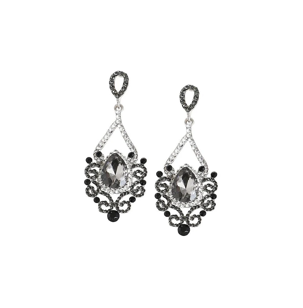 Sohi Women's Blue Dazzling Drop Earrings