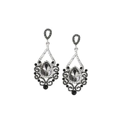 Sohi Women's Blue Dazzling Drop Earrings