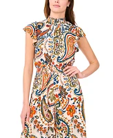 Msk Women's Mock-Neck Wide-Leg Jumpsuit