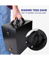 Quality Outdoor Solid Wood Washer Toss Game Set with of 8 Replacement Washers