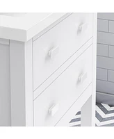Viola 24 in. W Bath Vanity in Pure White with Ceramic Vanity Top in White with Integrated White Basin