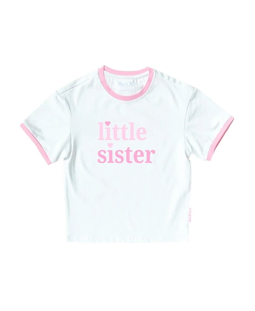 Bits & Bows Girls Little Sister Crewneck T-Shirt