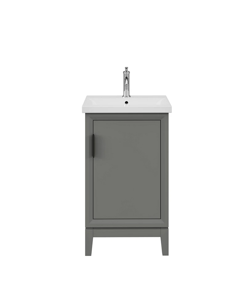 Elsa 20.5 in. W x 16 in. D Bath Vanity in Cashmere Grey with Ceramics Vanity Top in White with White Basin