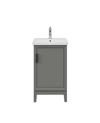 Elsa 20.5 in. W x 16 in. D Bath Vanity in Cashmere Grey with Ceramics Vanity Top in White with White Basin