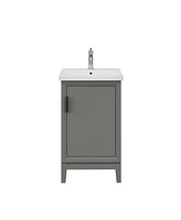 Elsa 20.5 in. W x 16 in. D Bath Vanity in Cashmere Grey with Ceramics Vanity Top in White with White Basin