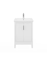 Elise 24.5 in. W x 18 in. D Bath Vanity in Pure White with Ceramics Vanity Top in White with White Basin