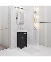 Mia 18 in. W Bath Vanity in Espresso Finish with Ceramics Integrated Vanity Top with White Basin