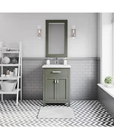 Myra 24 in. W x 18 in. D Bath Vanity in Glacial Green with Ceramics Vanity Top in White with White Basin