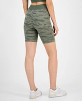 Id Ideology Women's Printed Seamless Bike Shorts, Exclusively at Macy's