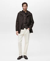 Mango Men's Water-Repellent Hooded Parka