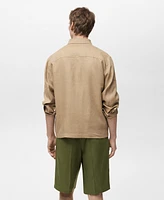 Mango Men's Linen Pockets Jacket