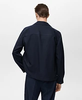Mango Men's Pockets Lyocell Linen Overshirt