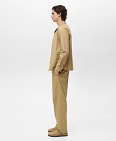 Mango Men's Pocket Cotton Overshirt