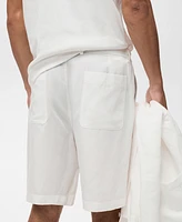 Mango Men's Linen Lyocell Slim-Fit Bermuda Shorts