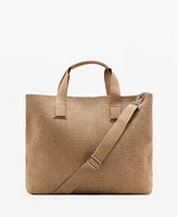 Mango Men's Raffia Tote Bag