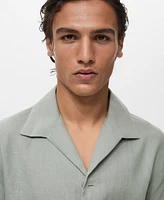 Mango Men's Linen Short Sleeve Shirt