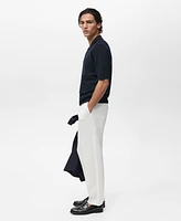 Mango Men's Fine-Knit Lyocell Polo Shirt
