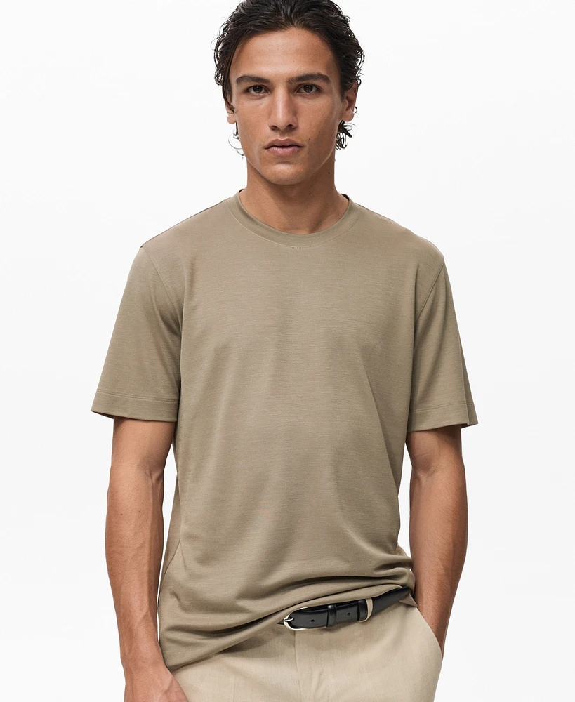 Mango Men's Short-Sleeved Lyocell T-Shirt