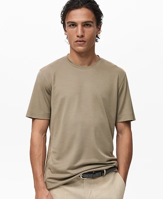 Mango Men's Short-Sleeved Lyocell T-Shirt