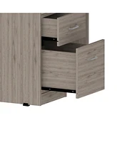 Depot E-shop Idra L-Shaped Desk, Keyboard Tray, Two Drawers, One Open Shelf