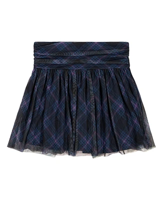 Clavin Klein Big Girls Plaid Power Mesh Skirt