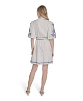 Eliza J Women's Cotton Embroidered A-Line Dress