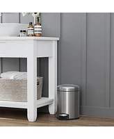 1.32 Gal./5 Liter Stainless Steel Round Step-on Trash Can for Bathroom and Office