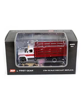 Die Cast Promotions (DCP) 1/64 White & Red 1970s Gmc 6500 Stake Truck, DCP By First Gear
