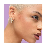 Sohi Women's Gold Plated Party Designer Stone Hoop Earrings