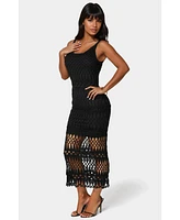 Bebe Women's Geo Crochet Tank Maxi