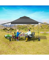 10 x 17.6 Feet Outdoor Instant Pop-up Canopy Tent with Dual Half Awnings