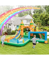 Gymax Kids Inflatable Water Slide Park w/ Splash Pools Wet Dry Combo Blower Excluded