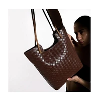 Women's The Weave Tote Bag - Mocha Brown
